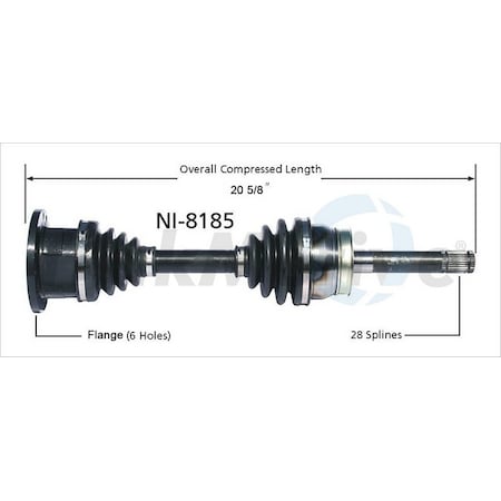 Surtrack Axle Cv Axle Shaft, Ni-8185 NI-8185